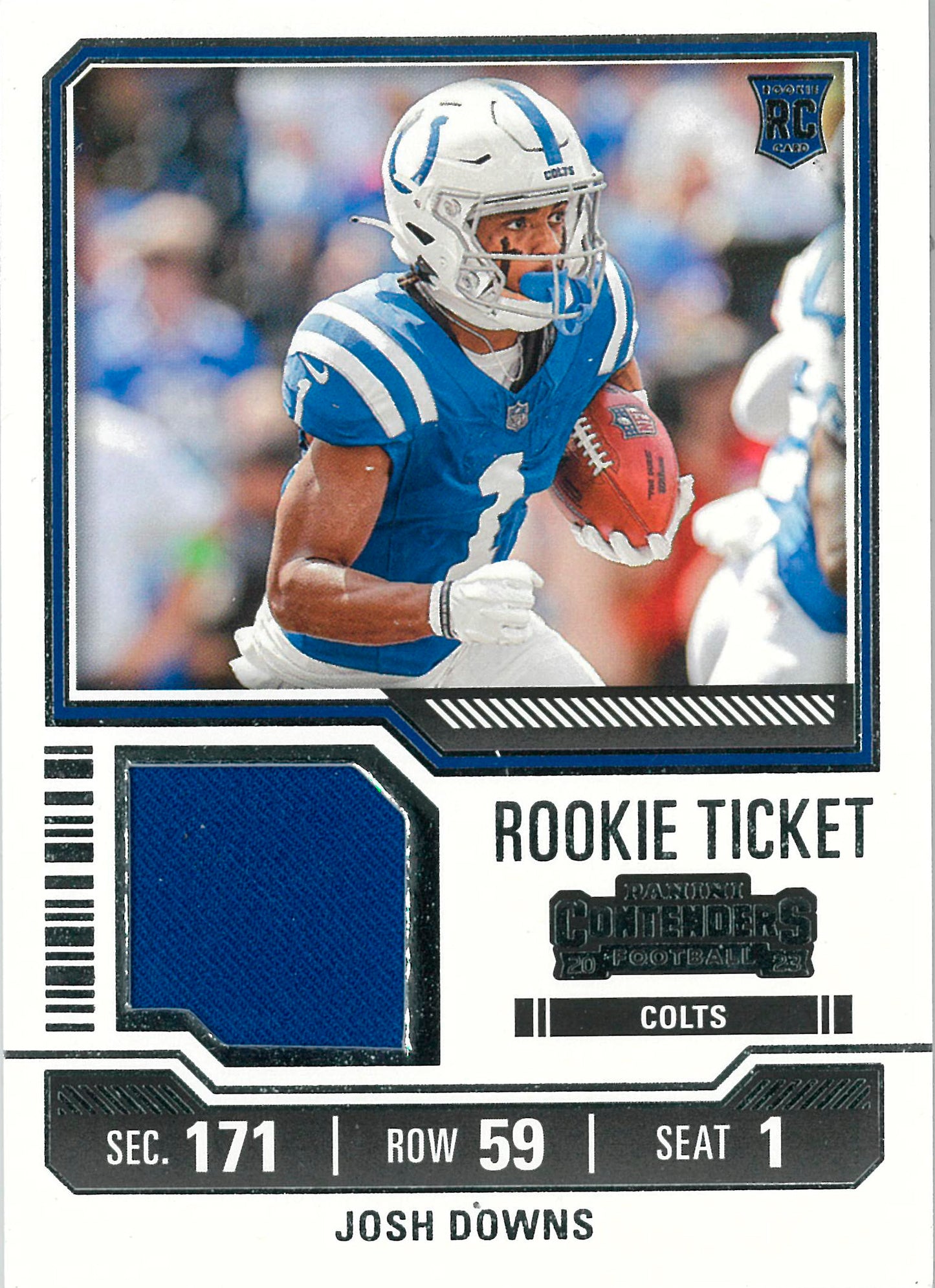 2023 Josh Downs Rookie Ticket Patch