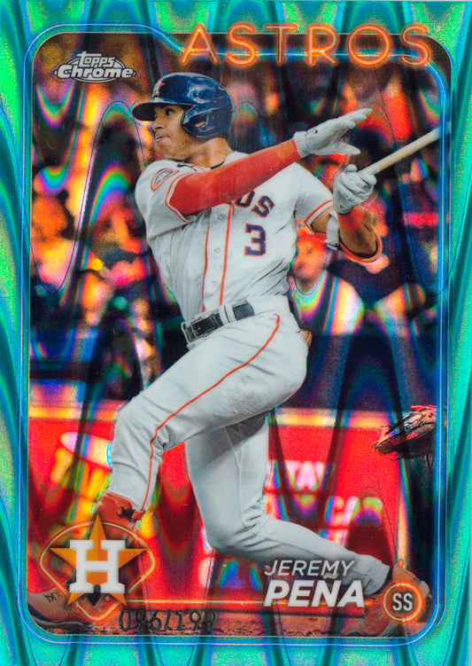 2024 Topps Chrome Jeremy Pena Aqua Raywave /199
