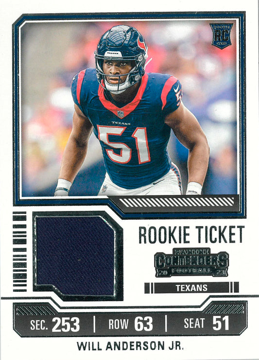 2023 Will Anderson Jr. Rookie Ticket Patch